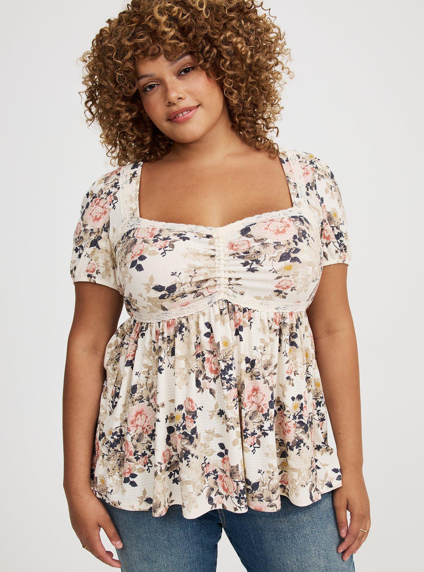 Textured Jersey Sweetheart Babydoll Tee