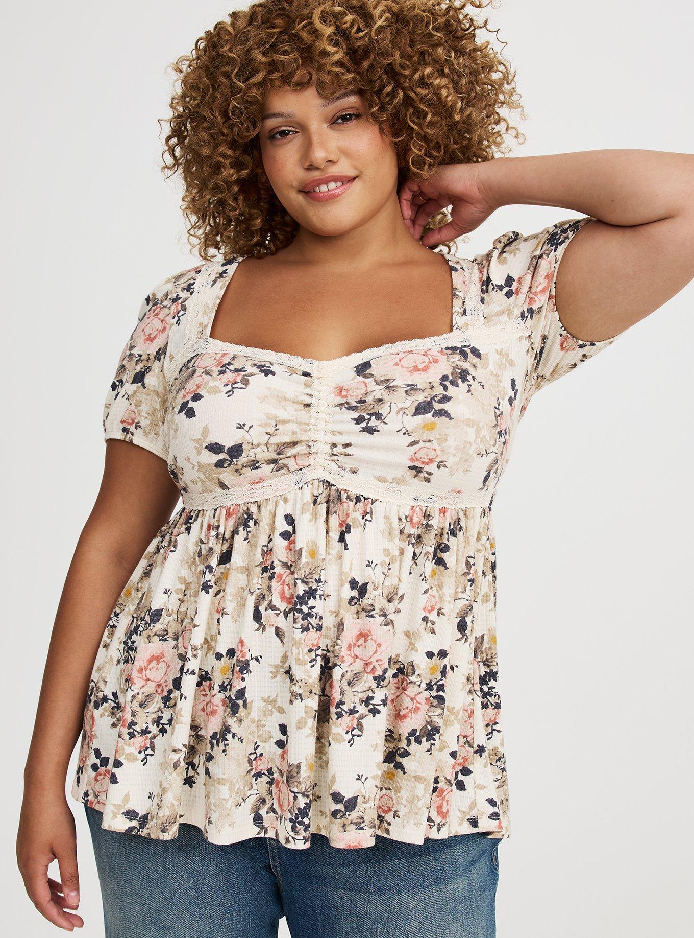 Textured Jersey Sweetheart Babydoll Tee