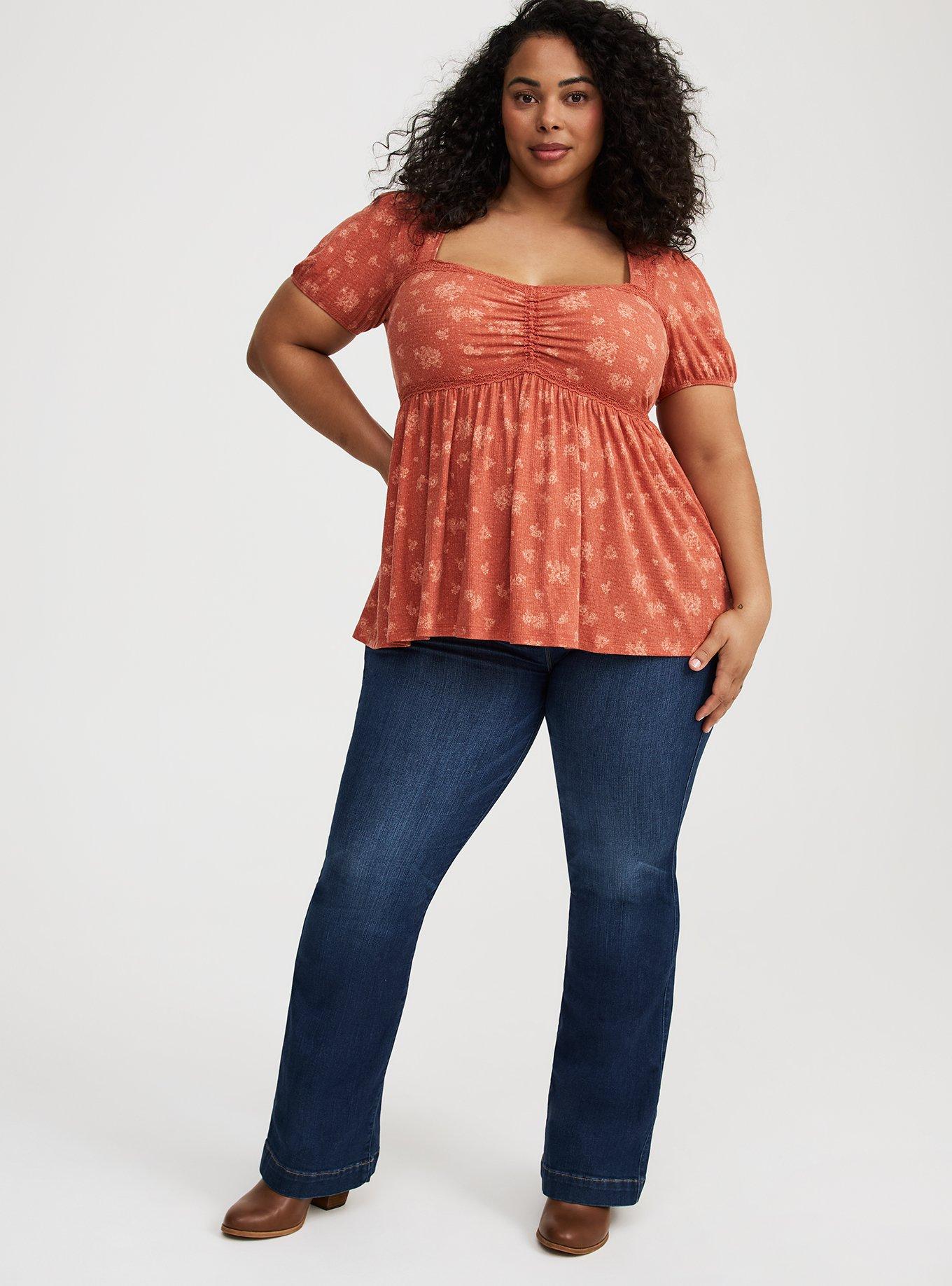 Textured Jersey Sweetheart Babydoll Tee
