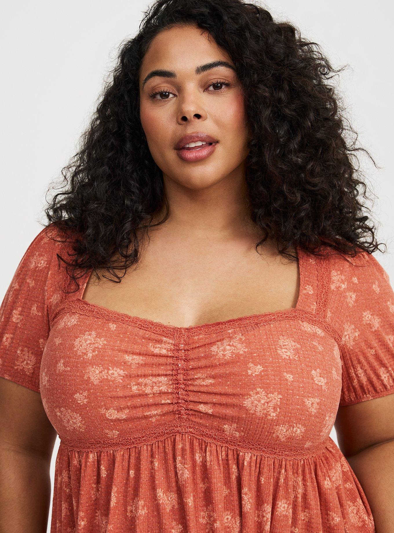 Textured Jersey Sweetheart Babydoll Tee