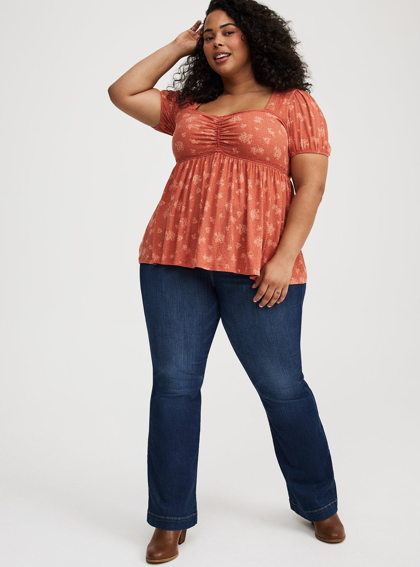 Textured Jersey Sweetheart Babydoll Tee