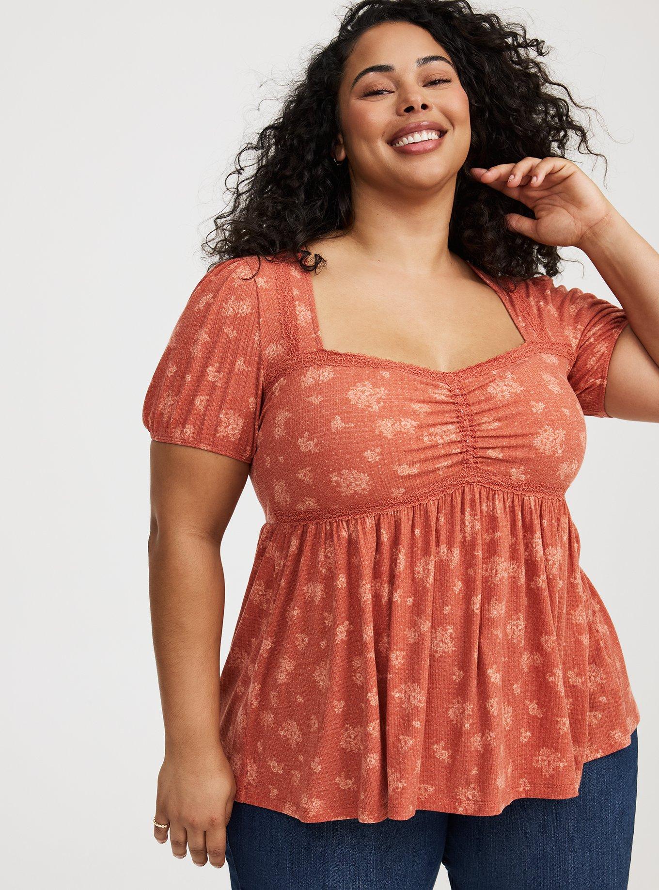 Textured Jersey Sweetheart Babydoll Tee