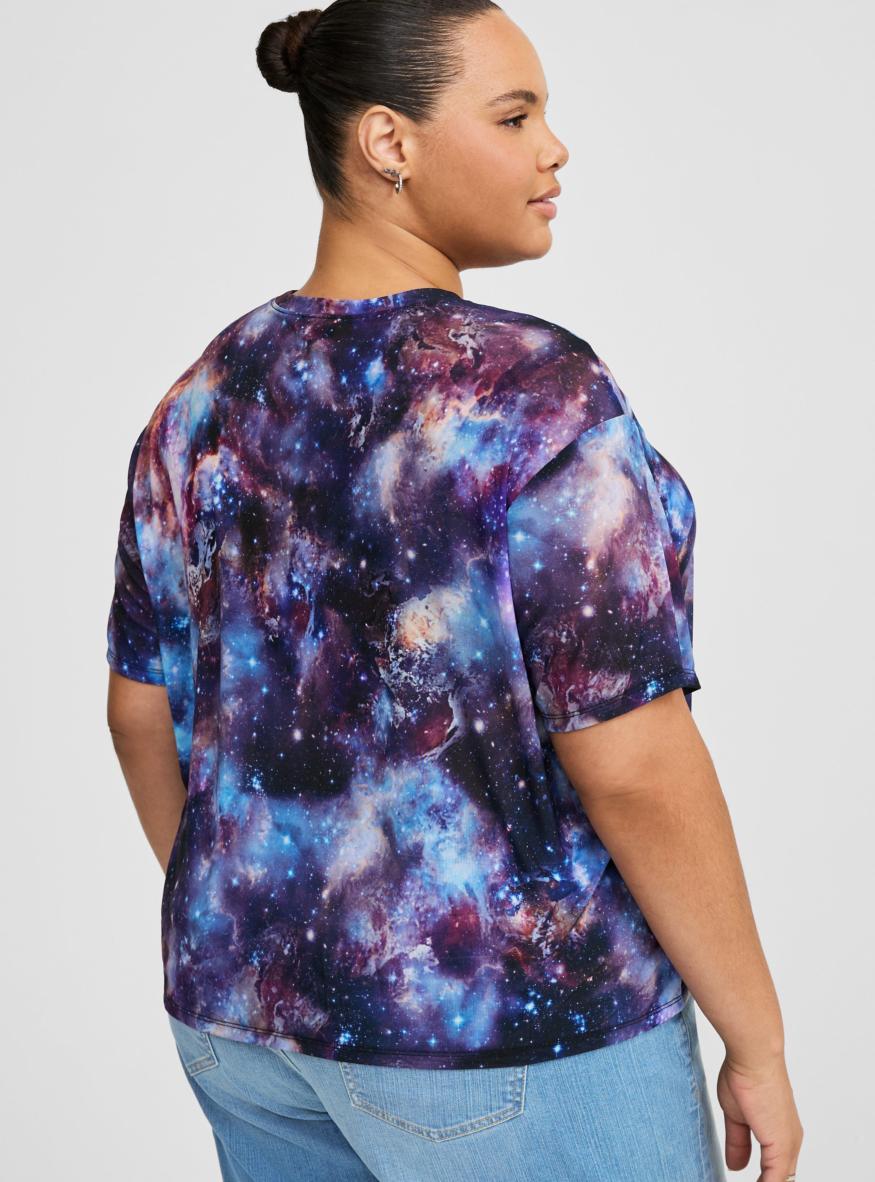 Stretch Mesh Crew Neck Relaxed Tee, GALACTIC, alternate