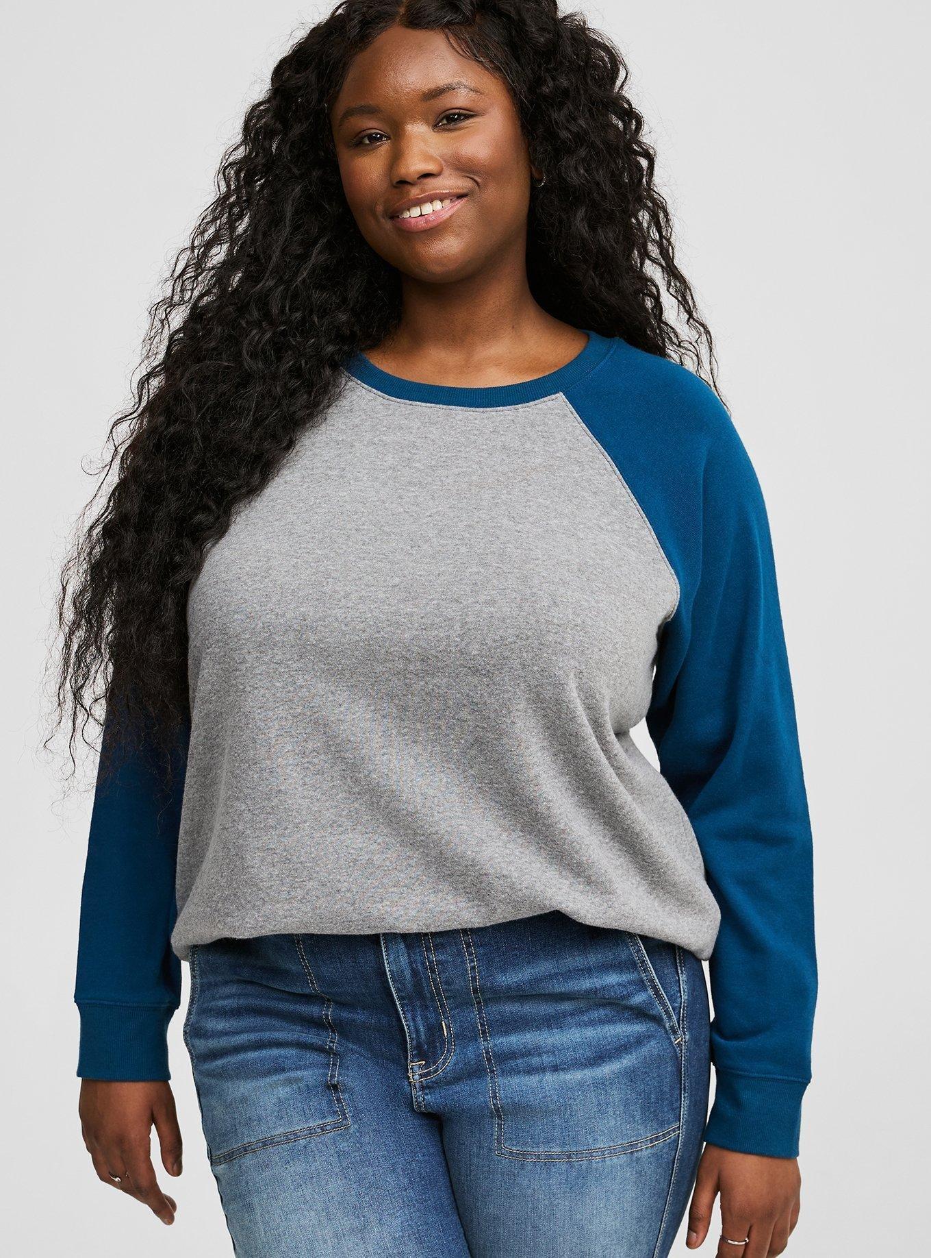 Cozy Fleece Crew Neck Raglan Sweatshirt