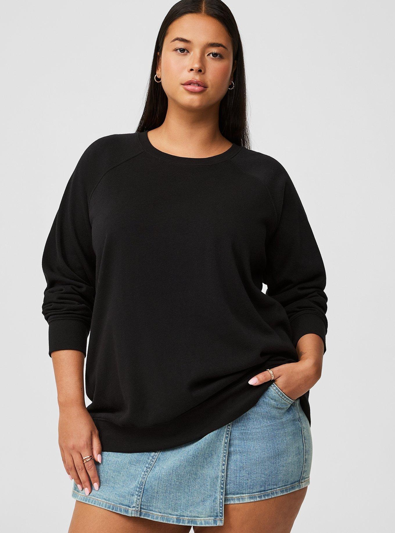 Cozy Fleece Crew Neck Raglan Sweatshirt