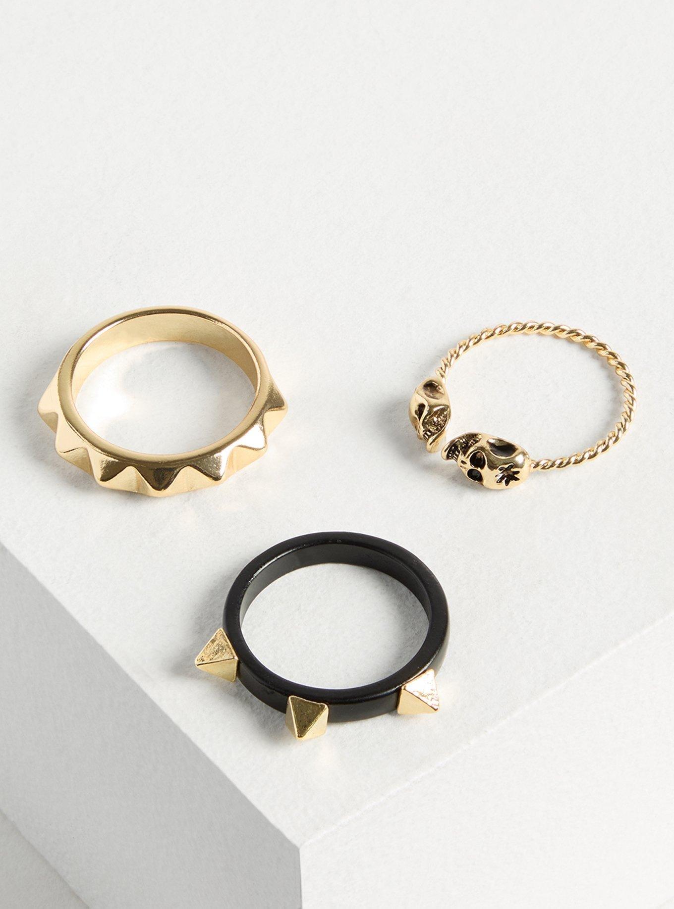 Skull Spike Ring Set