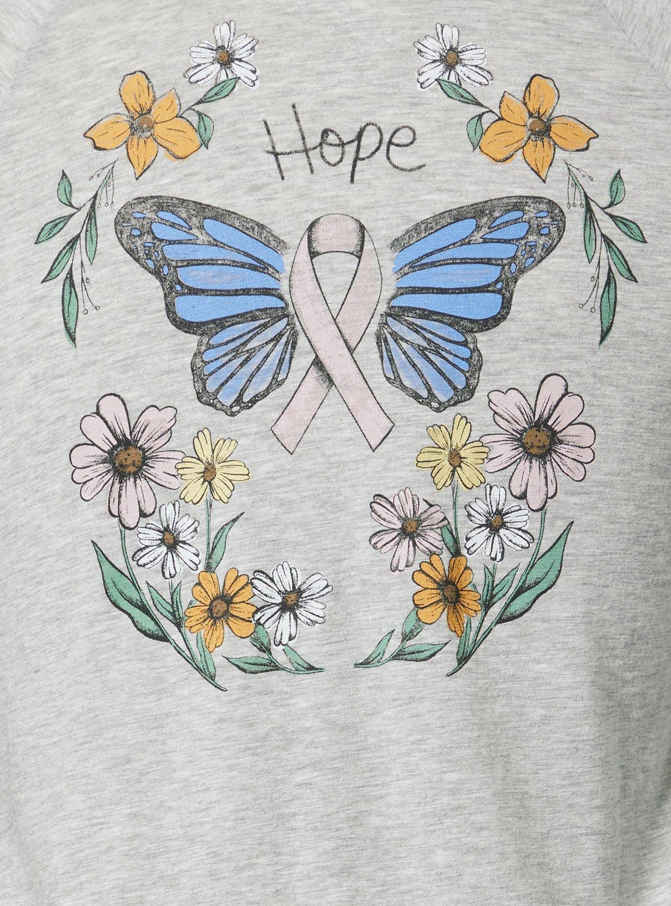 BCA Butterfly Floral Classic Fit Vintage Slub Hoodie Tee