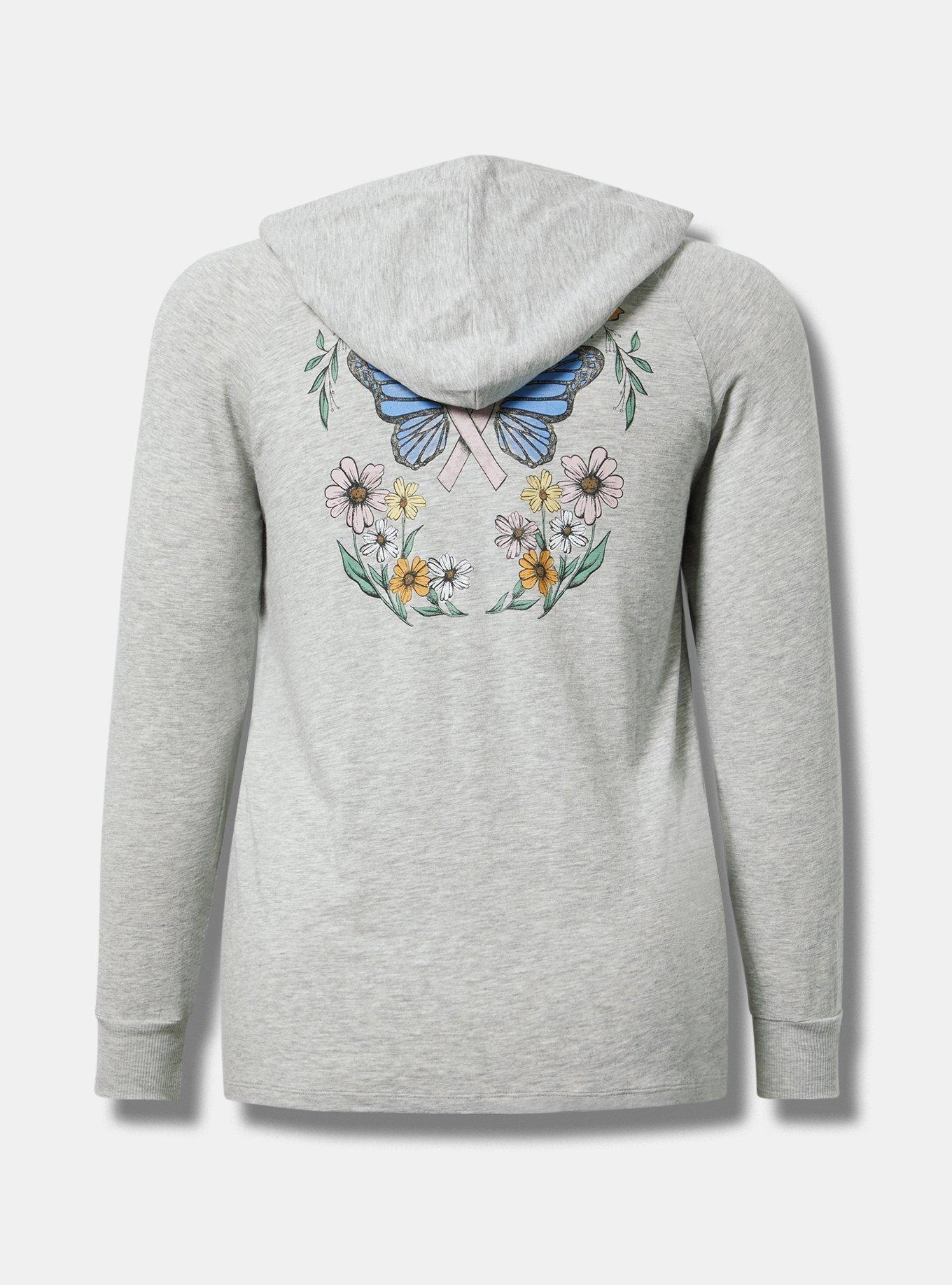 BCA Butterfly Floral Classic Fit Vintage Slub Hoodie Tee