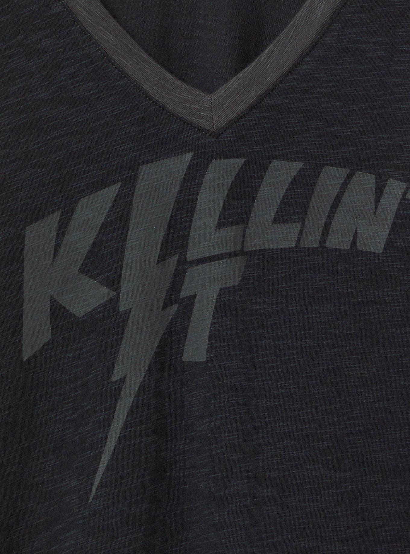 Killin' It Classic Fit Vintage Slub Varsity V-Neck Tee