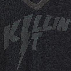 Killin' It Classic Fit Vintage Slub Varsity V-Neck Tee, ANTHRACITE, swatch