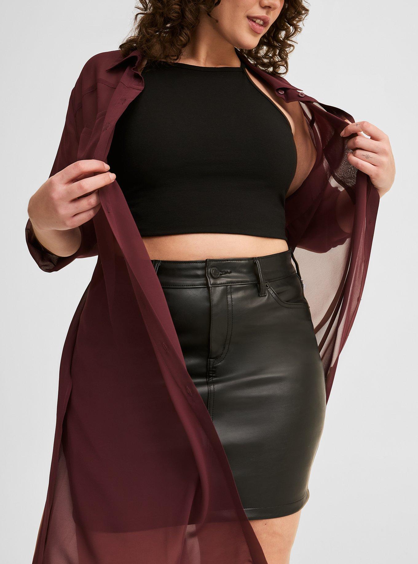 Sheer Long Sleeve Tunic Shirt