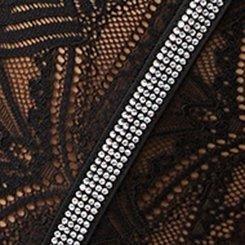 Diamant&eacute; Lace Half Cup Underwire Bustier, RICH BLACK, swatch