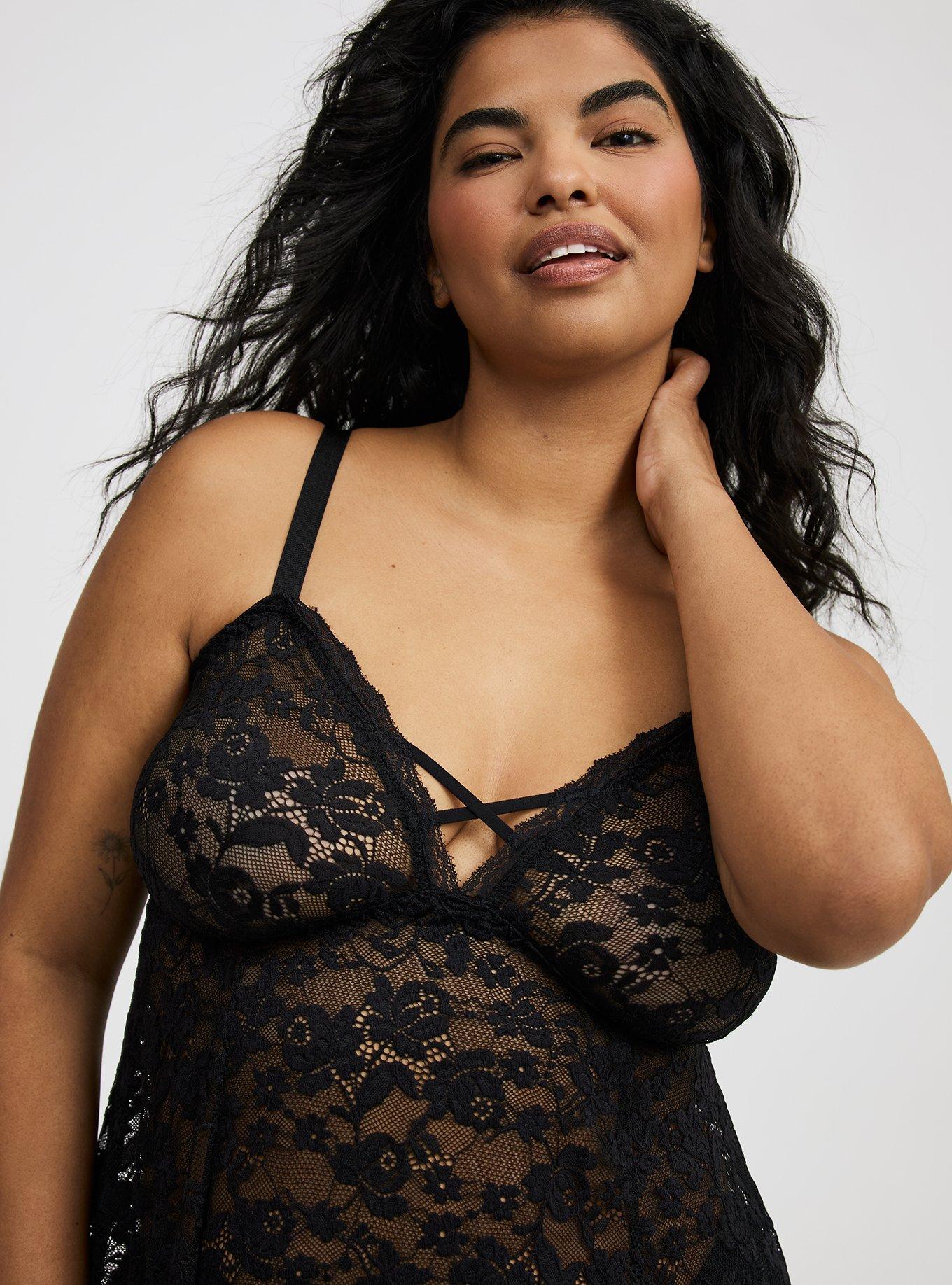Lace Wireless Tea Length Lingerie Dress