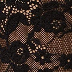 Lace Wireless Tea Length Dress, RICH BLACK, swatch