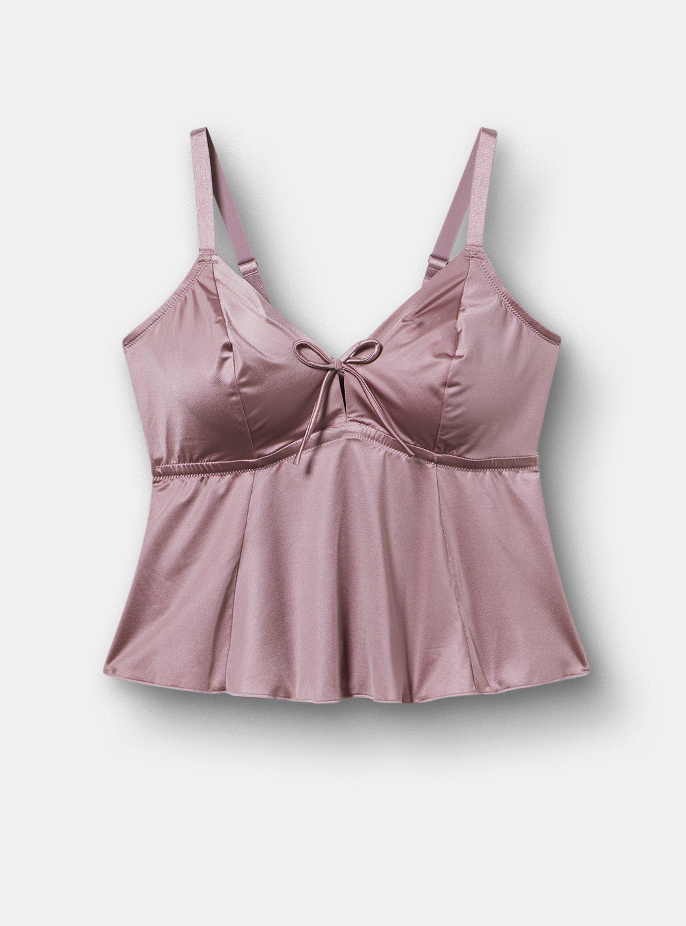 Shine Wire-Free Flounce Lingerie Cami, TOADSTOOL, hi-res