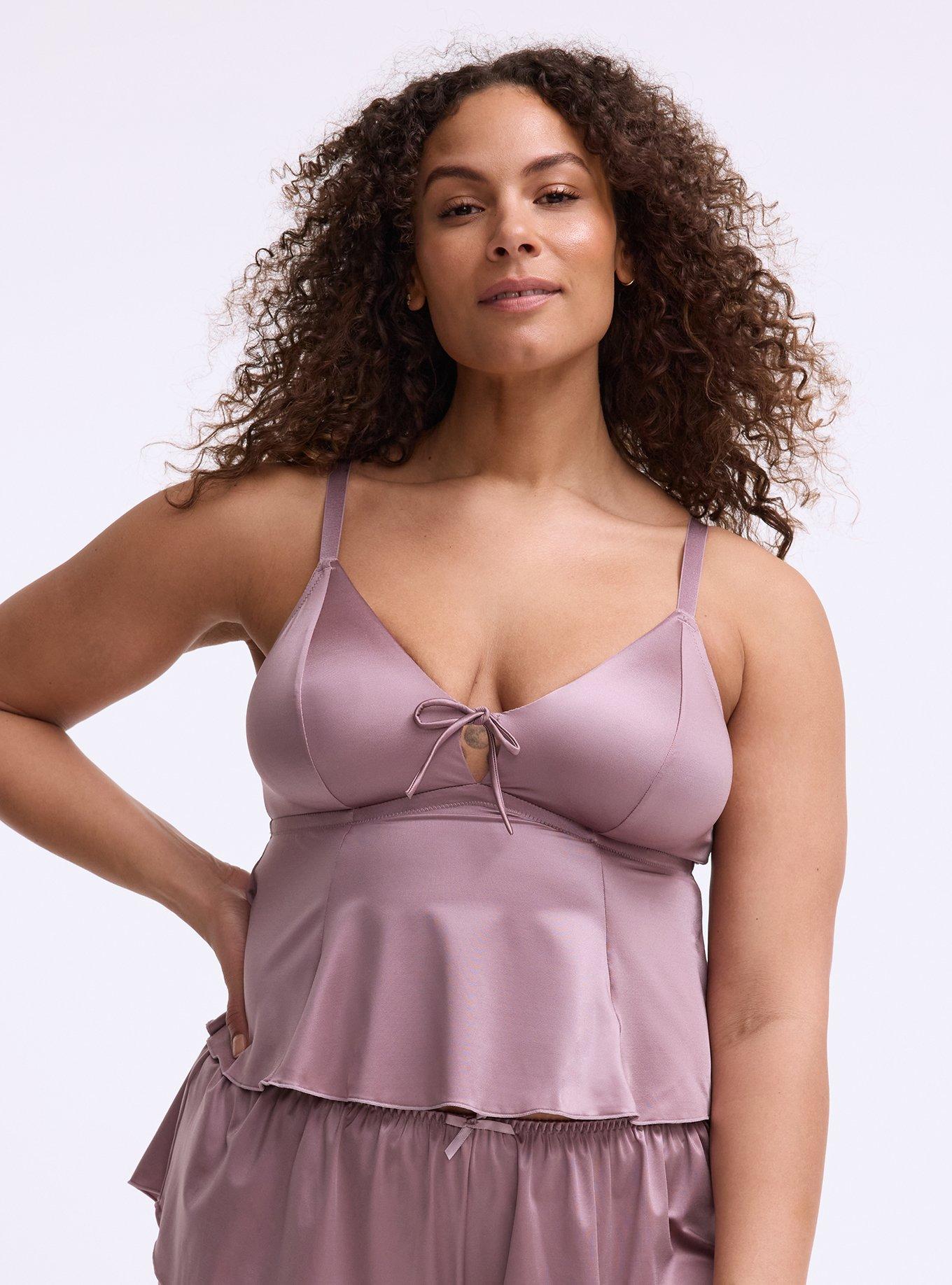 Plus Size Playful Shine Wire-Free Flounce Cami, TOADSTOOL, hi-res