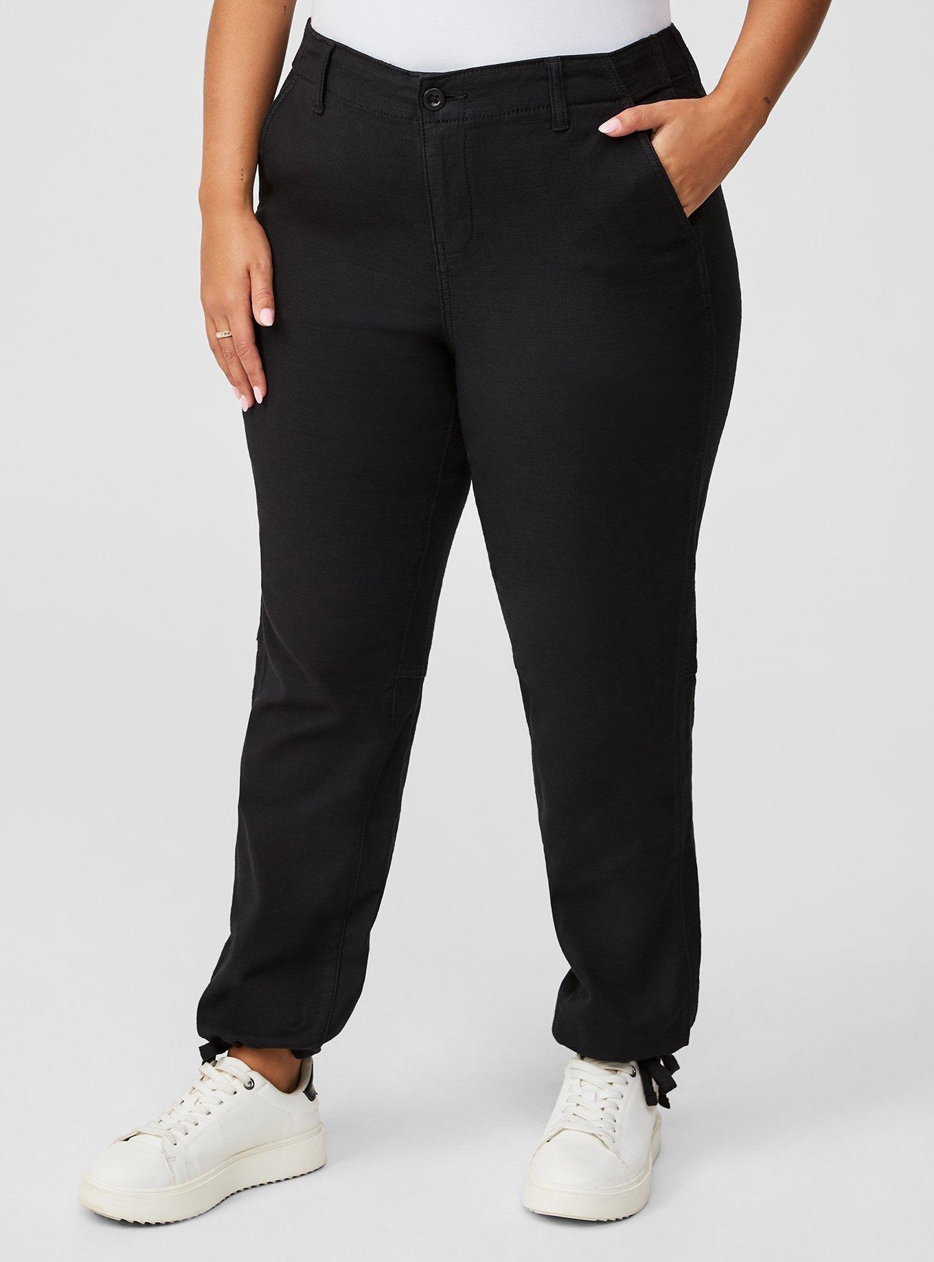 High Rise Utility Relaxed Twill Jogger, DEEP BLACK, alternate