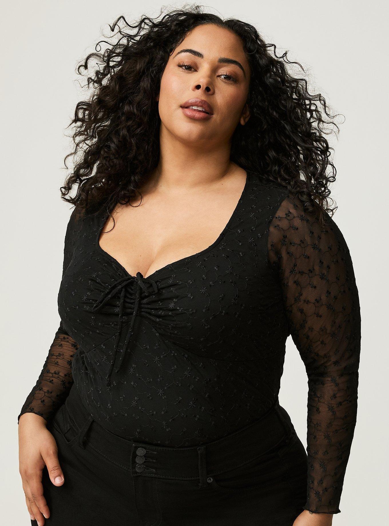 Mesh Tie Front Top