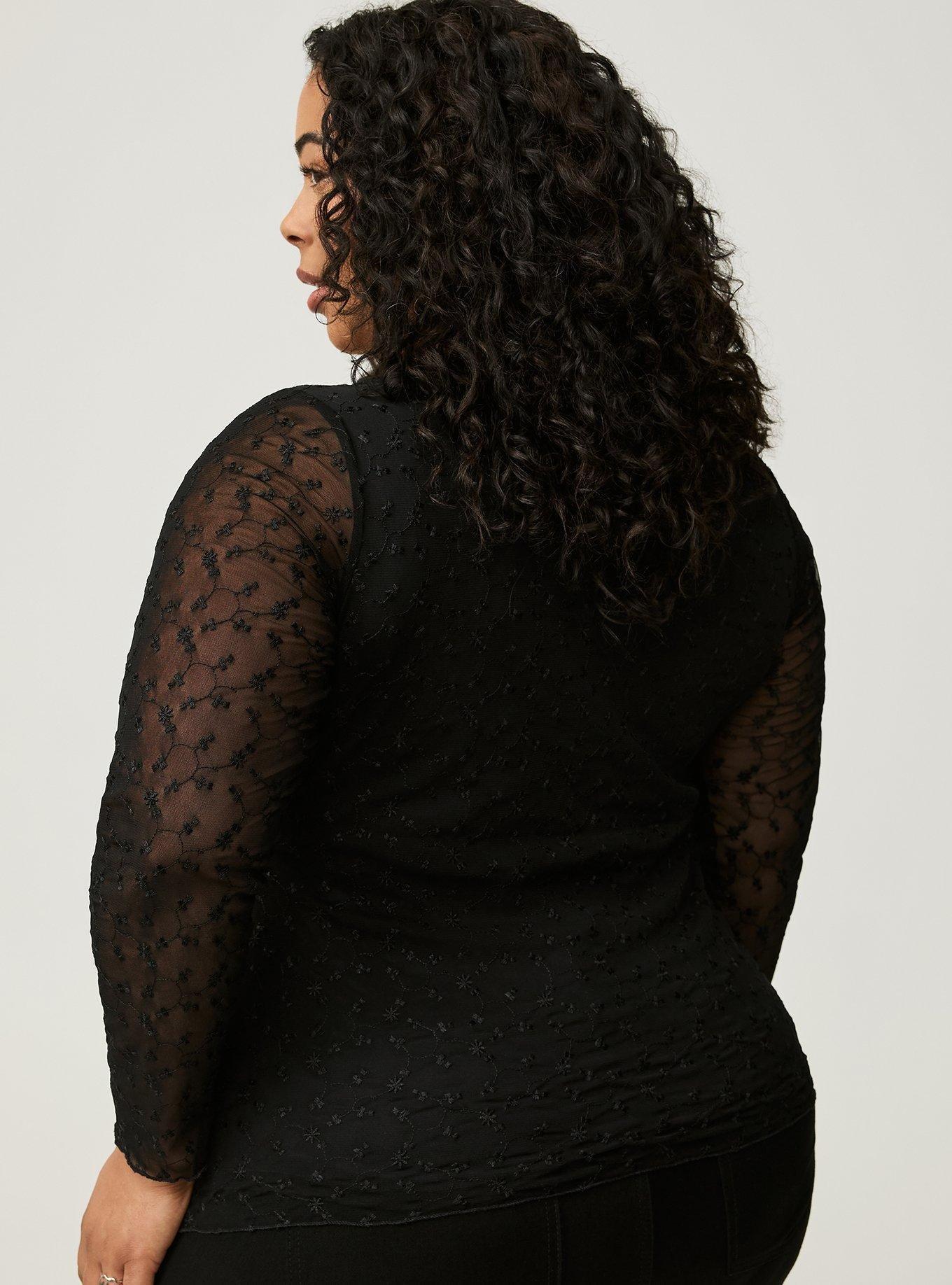 Mesh Tie Front Top