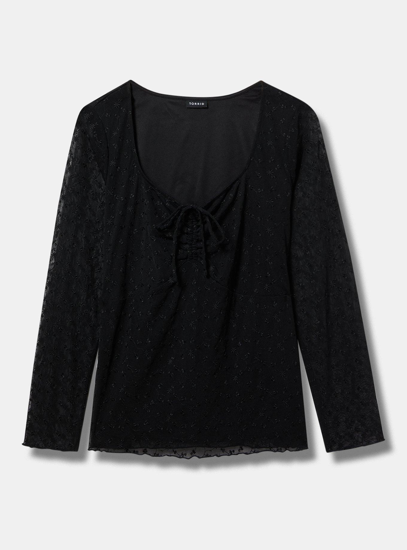 Mesh Tie Front Top