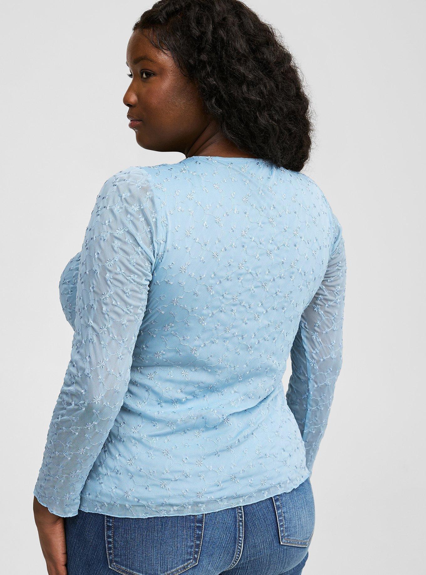 Mesh Tie Front Top