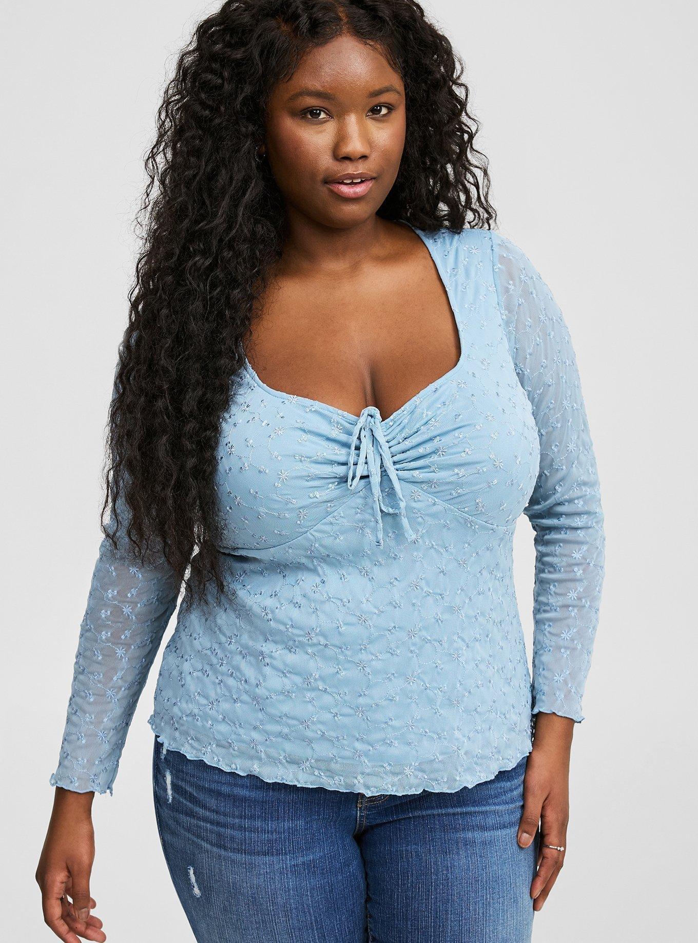 Mesh Tie Front Top