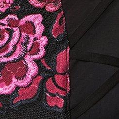 Plus Size Unlined Full Coverage Bra , ROSE LACE FLORAL DEEP BLACK, swatch