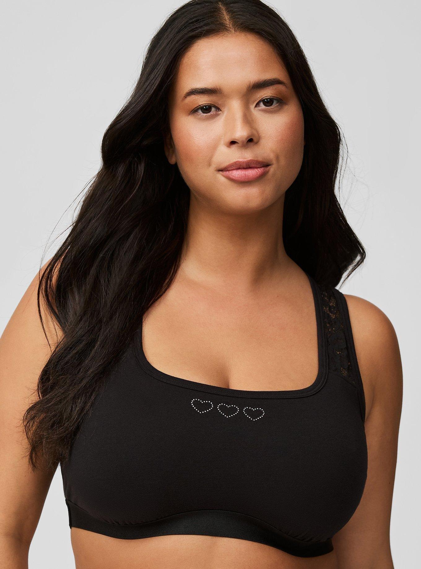 Cotton Square Neck Bralette , , hi-res