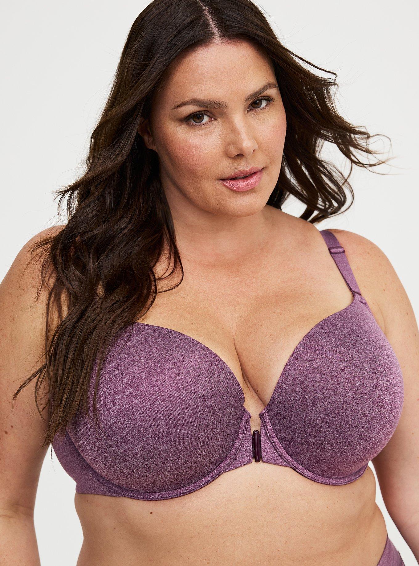 Perfect Coverage Push-Up Smooth Front-Close Bra, WINTER BLOOM HEATHER, alternate