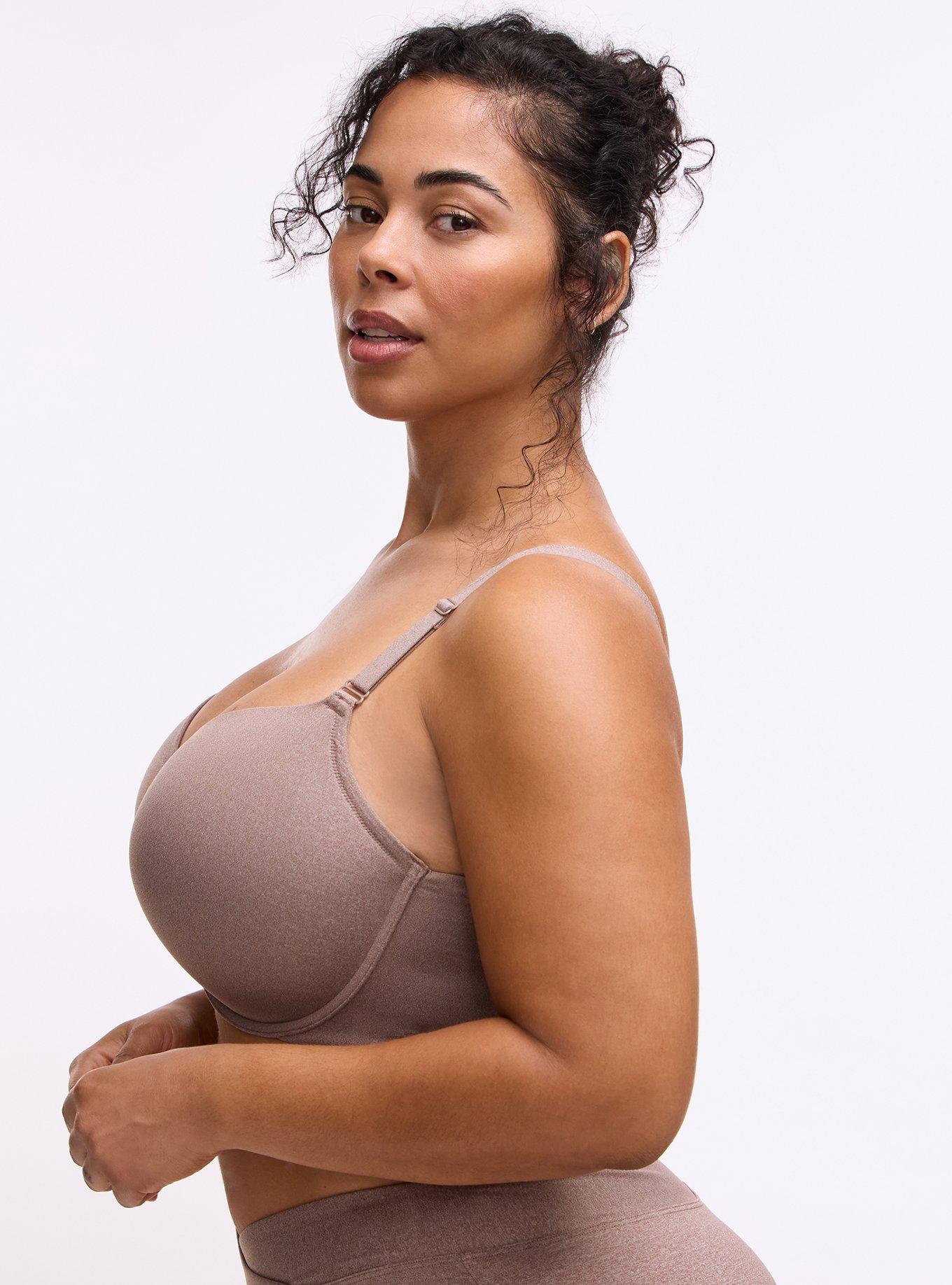 Perfect Coverage Push-Up Smooth Front-Close Bra, DEEP TAUPE HEATHER, alternate