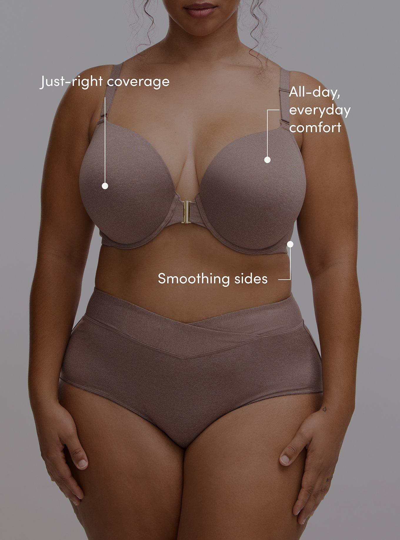 Perfect Coverage Push-Up Smooth Front-Close Bra, DEEP TAUPE HEATHER, alternate