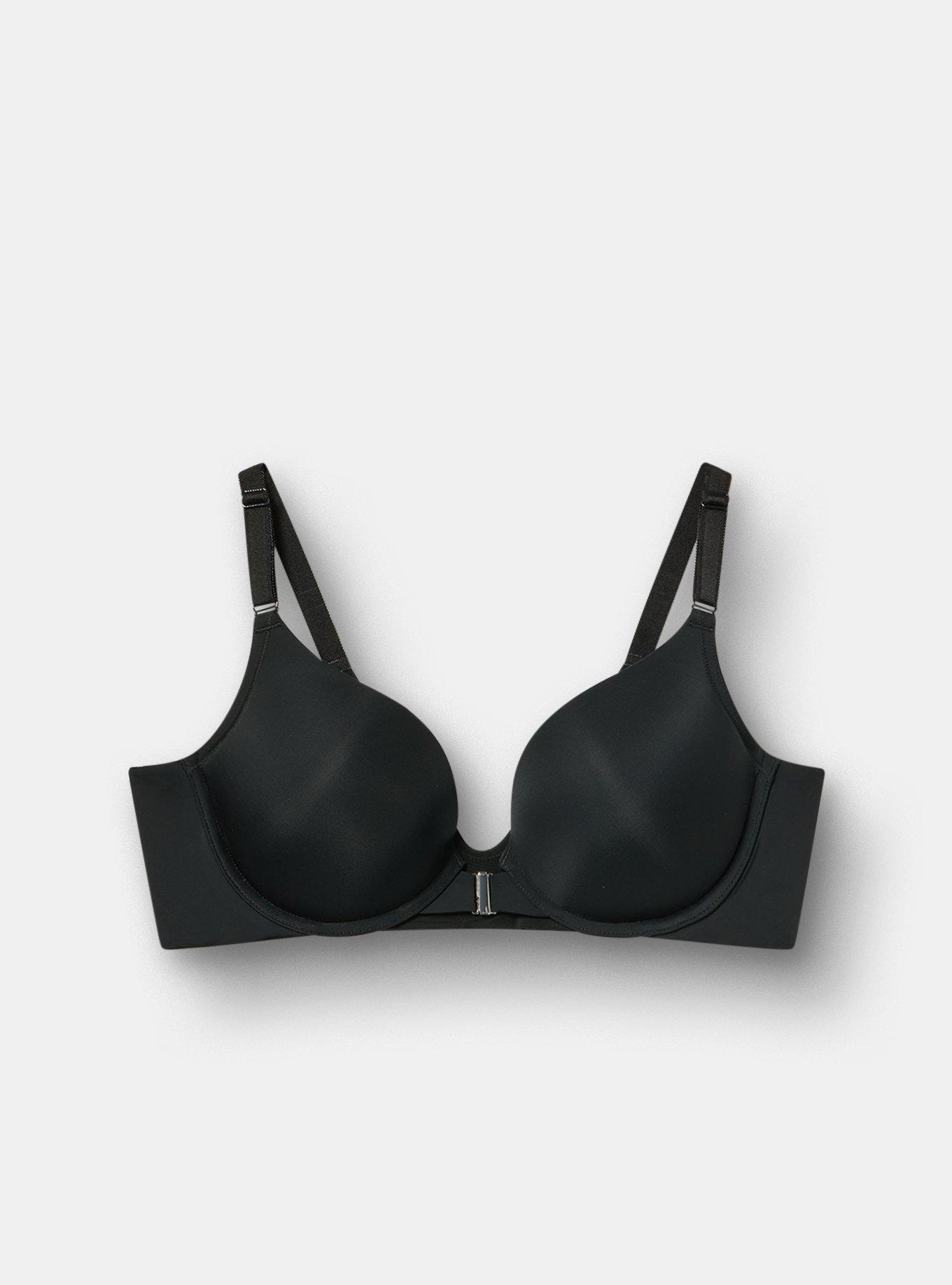 XO Plunge Push-Up Bra, BLACK, flat