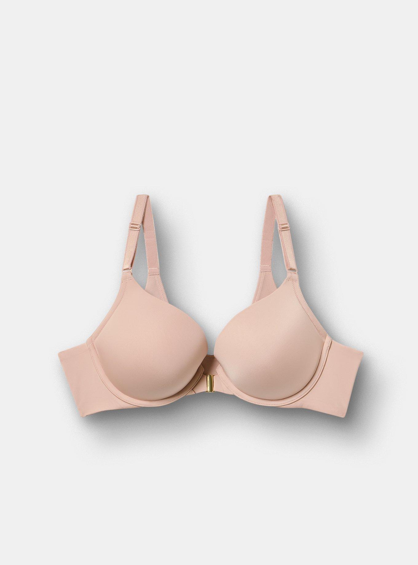 Plunge Push-Up Front-Close Bra, ROSE DUST, flat