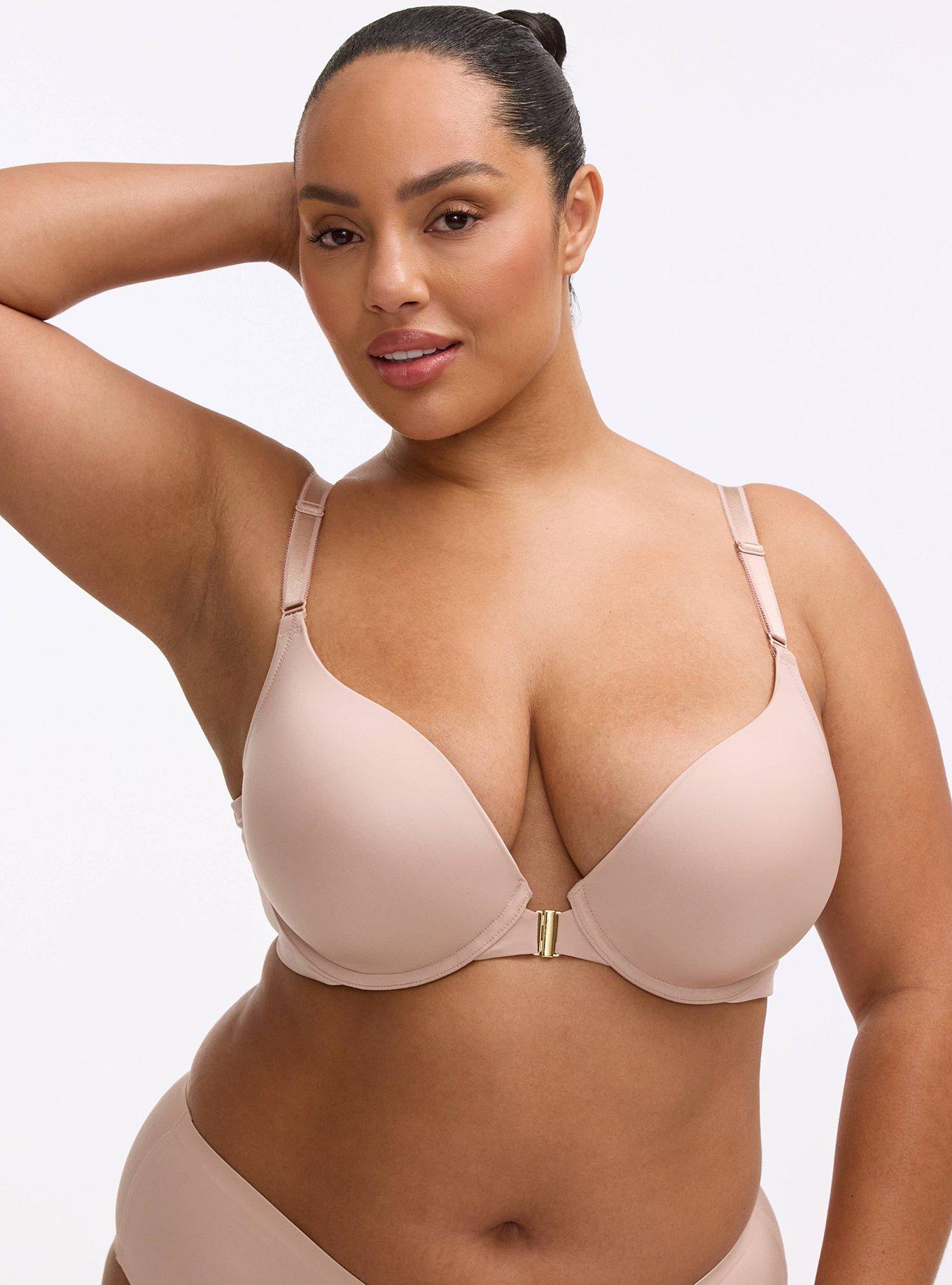 Plunge Push-Up Front-Close Bra, ROSE DUST, hi-res