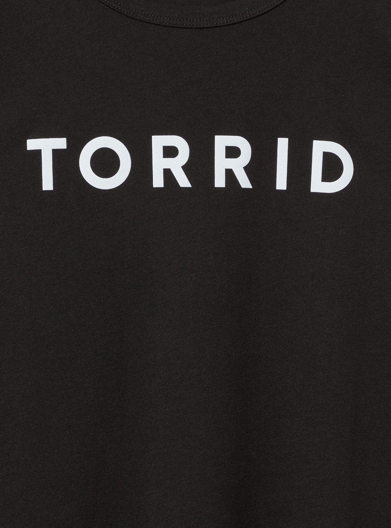 Torrid Logo Classic Fit Signature Jersey Crew Tee, DEEP BLACK, alternate