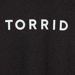 Torrid Logo Classic Fit Signature Jersey Crew Tee, DEEP BLACK, swatch