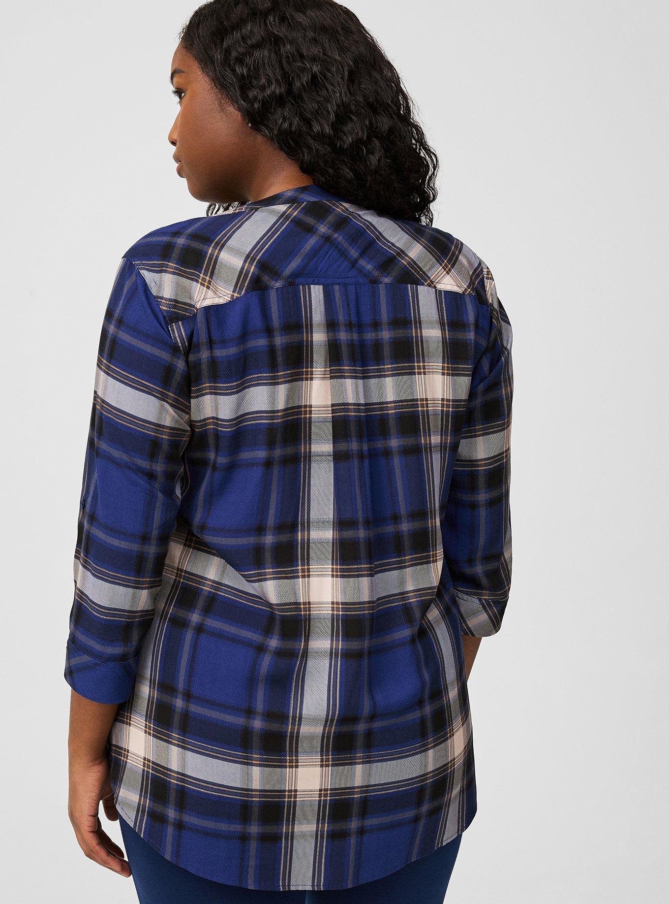 Harper Challis Pullover 3/4 Sleeve Tunic, KIMMIE PLAID, alternate