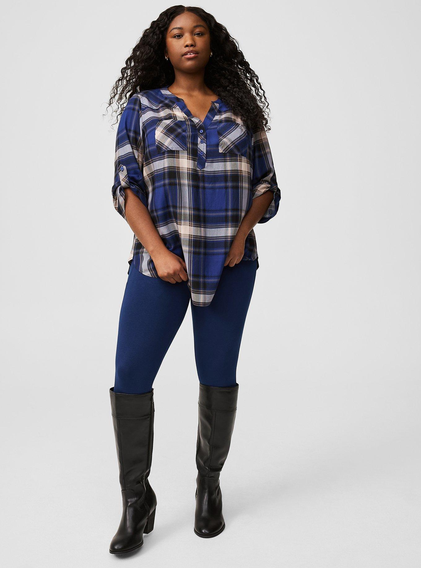 Harper Challis Pullover 3/4 Sleeve Tunic, KIMMIE PLAID, alternate