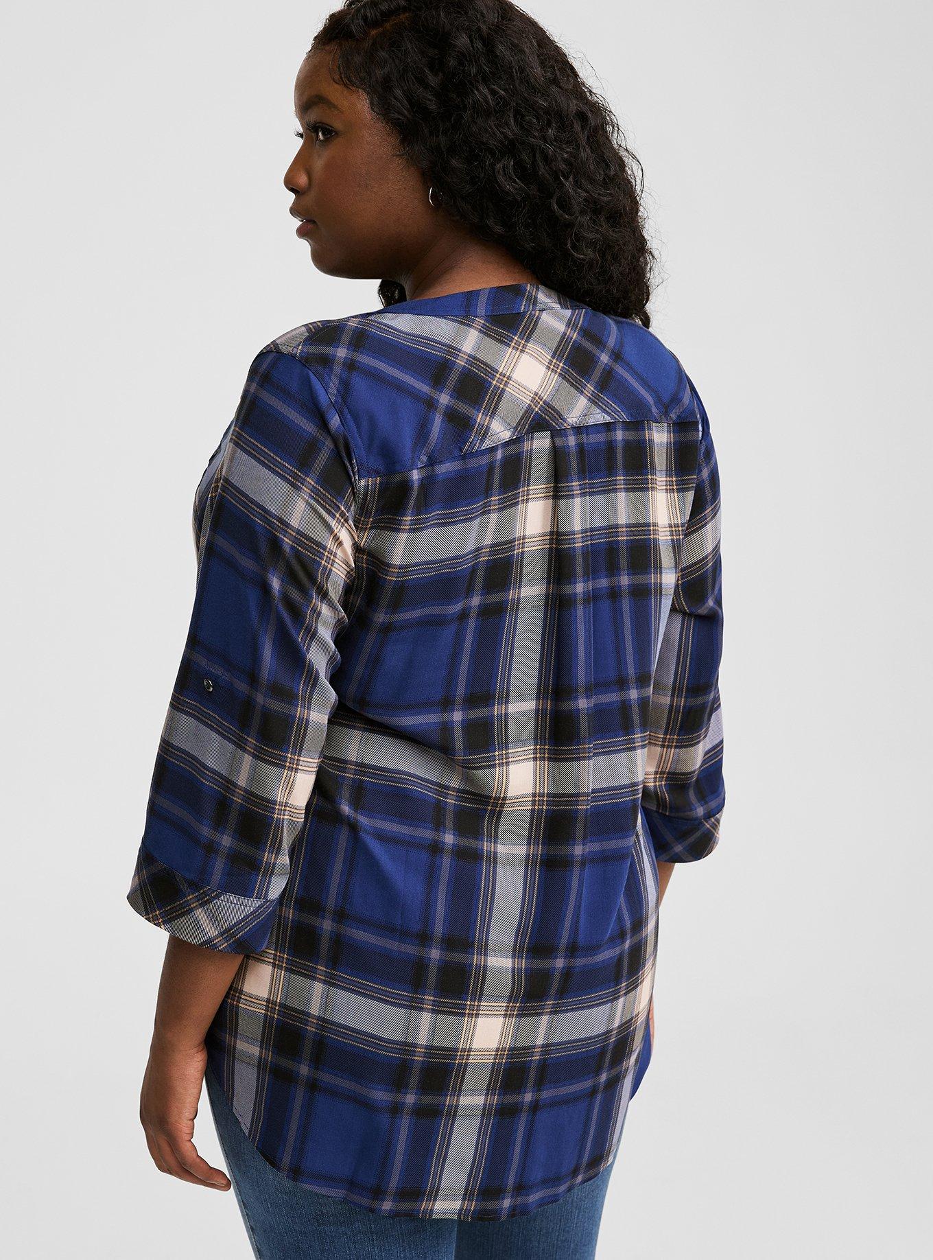 Harper Challis Pullover 3/4 Sleeve Tunic, KIMMIE PLAID, alternate