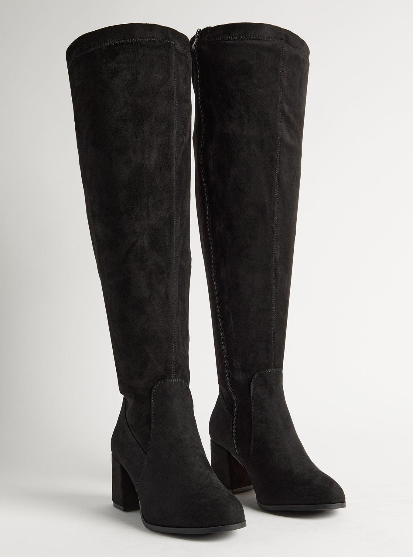 Over the knee block heel boots best sale