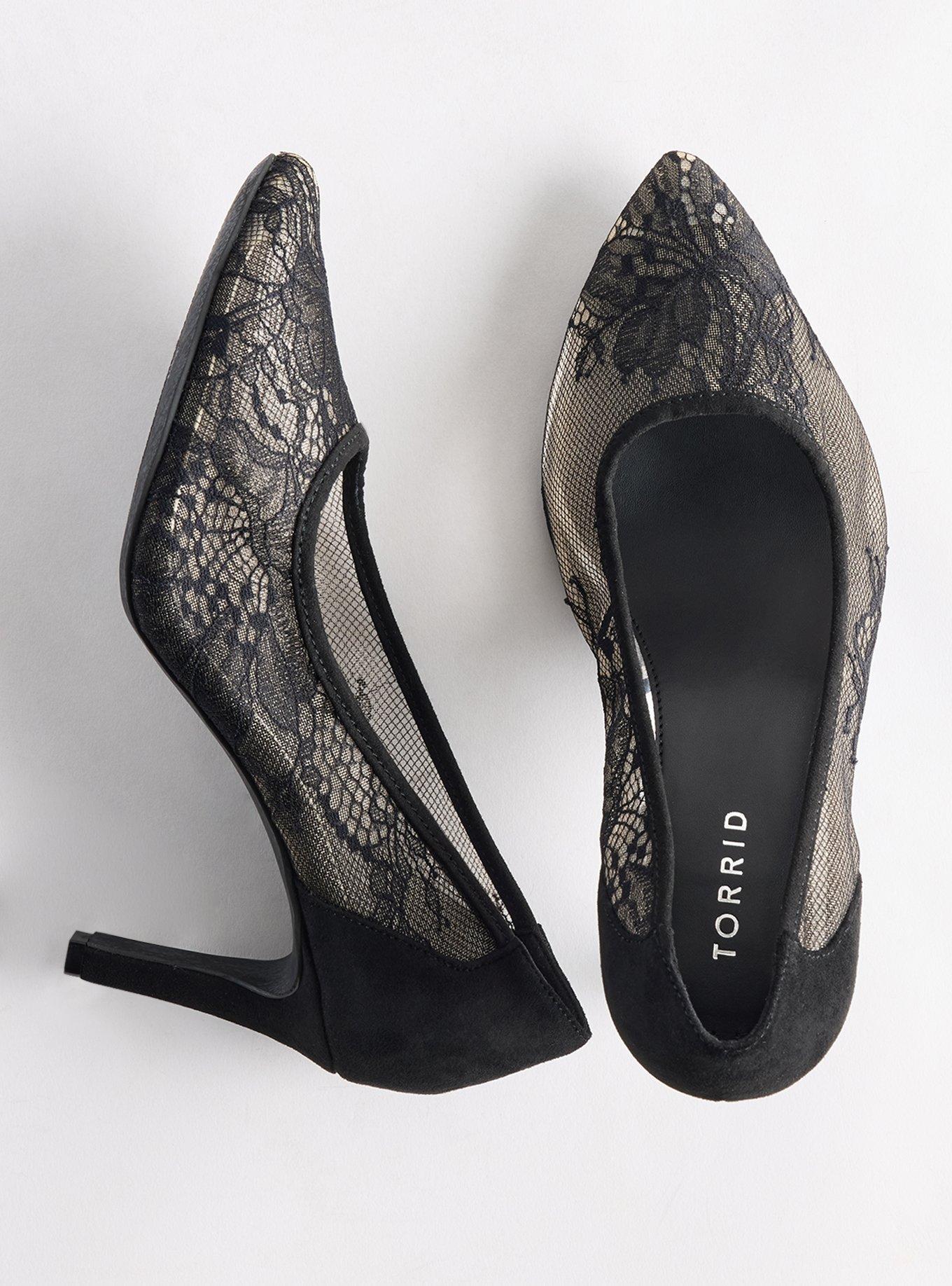 Pointed Toe Heel (WW), BLACK LACE, hi-res