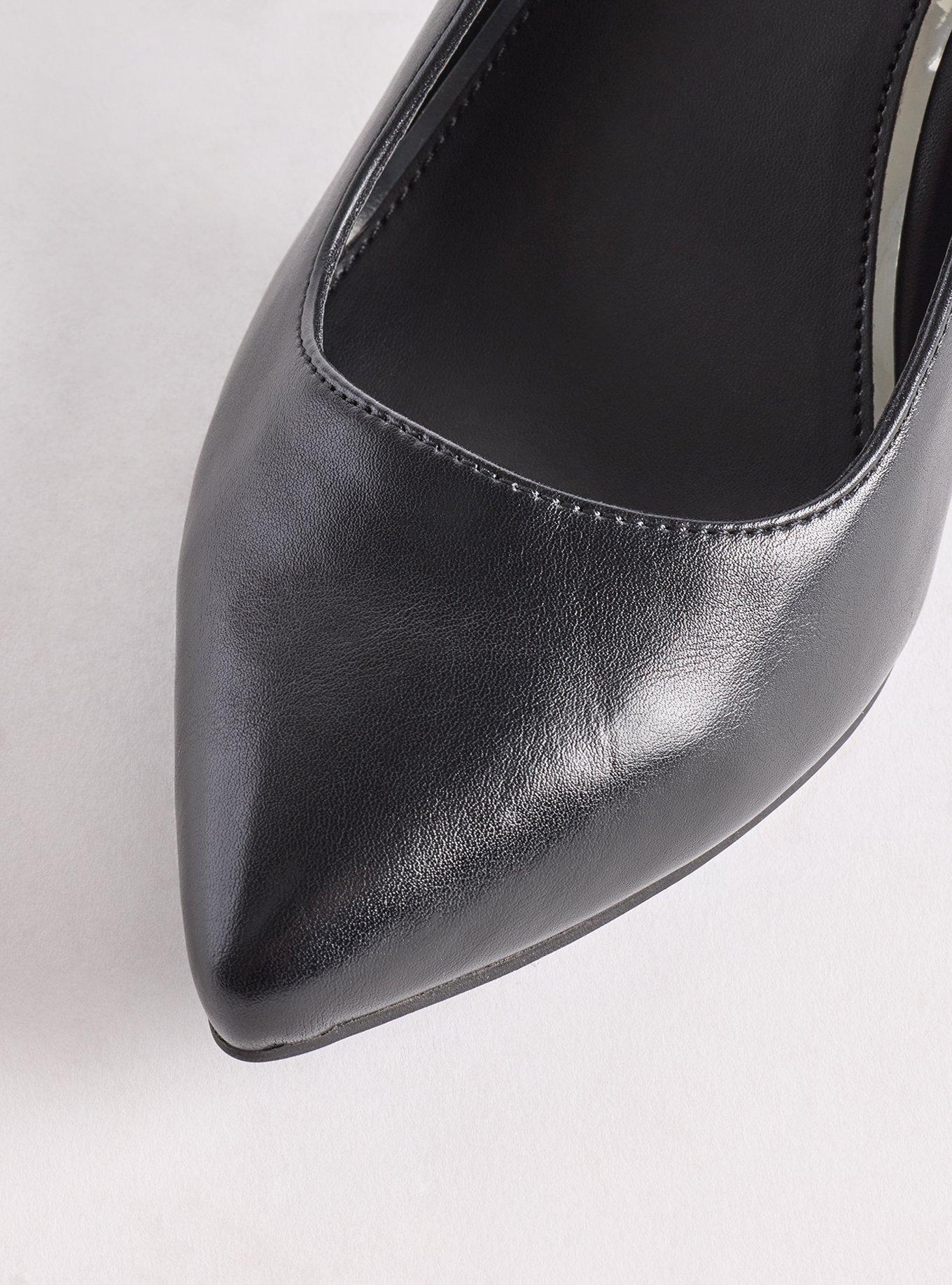 Pointed Toe Heel (WW), BLACK FAUX LEATHER, alternate