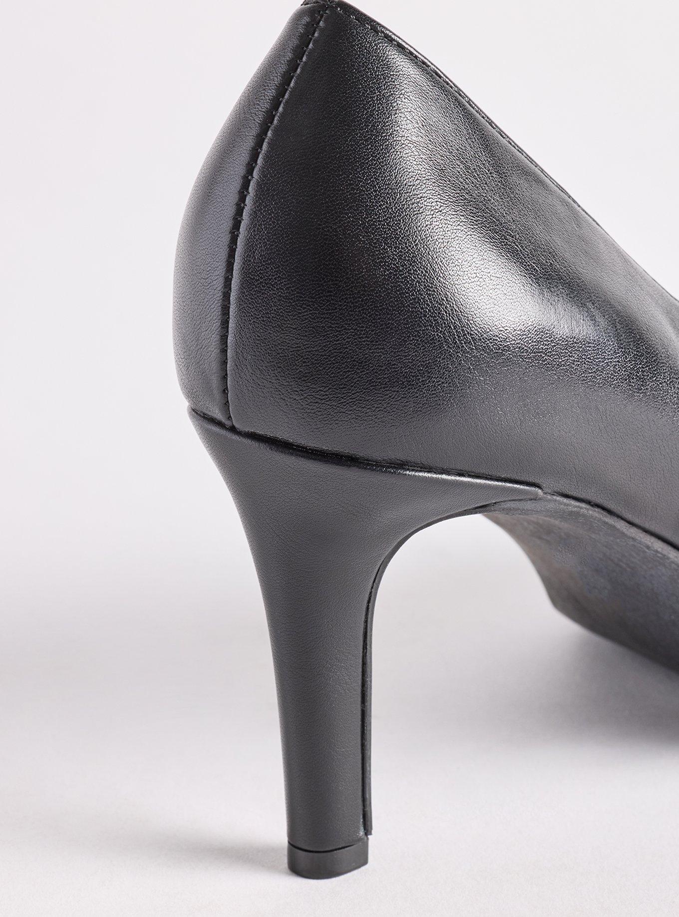 Pointed Toe Heel (WW), BLACK FAUX LEATHER, alternate