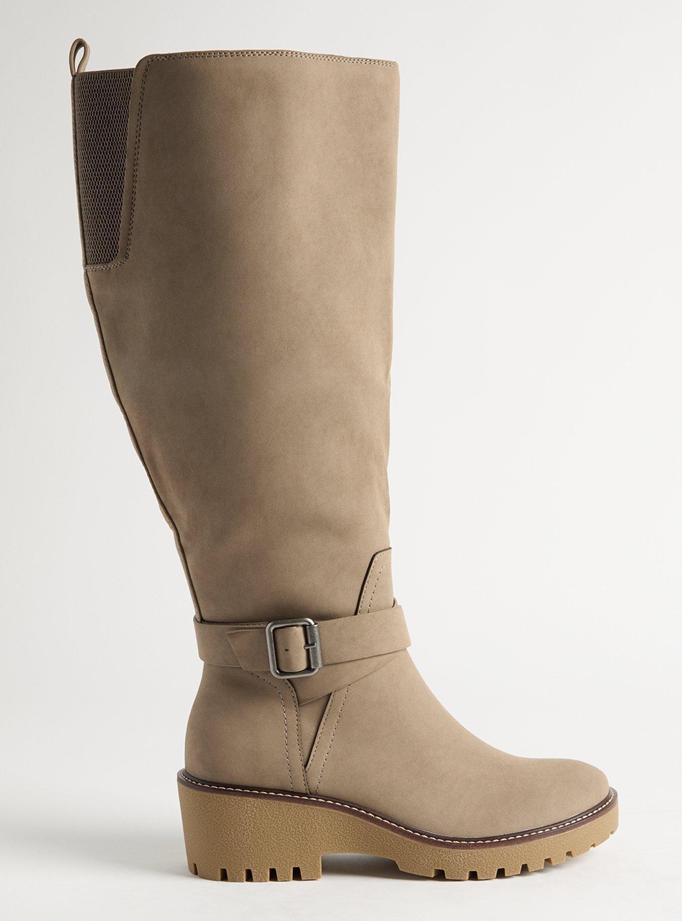 Lug Sole Buckle Knee Boot (WW)