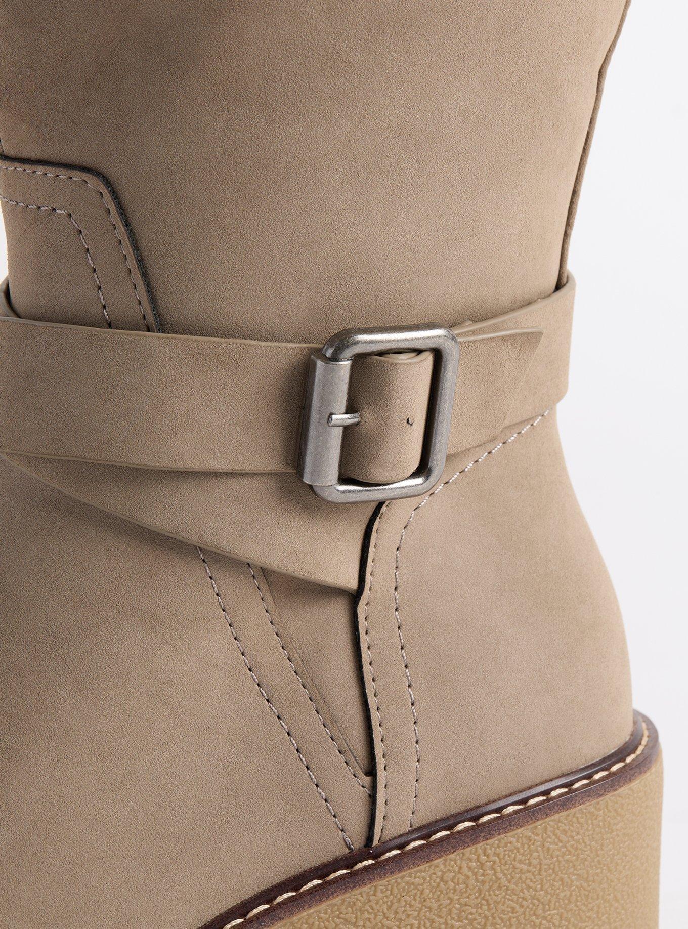 Lug Sole Buckle Knee Boot (WW)