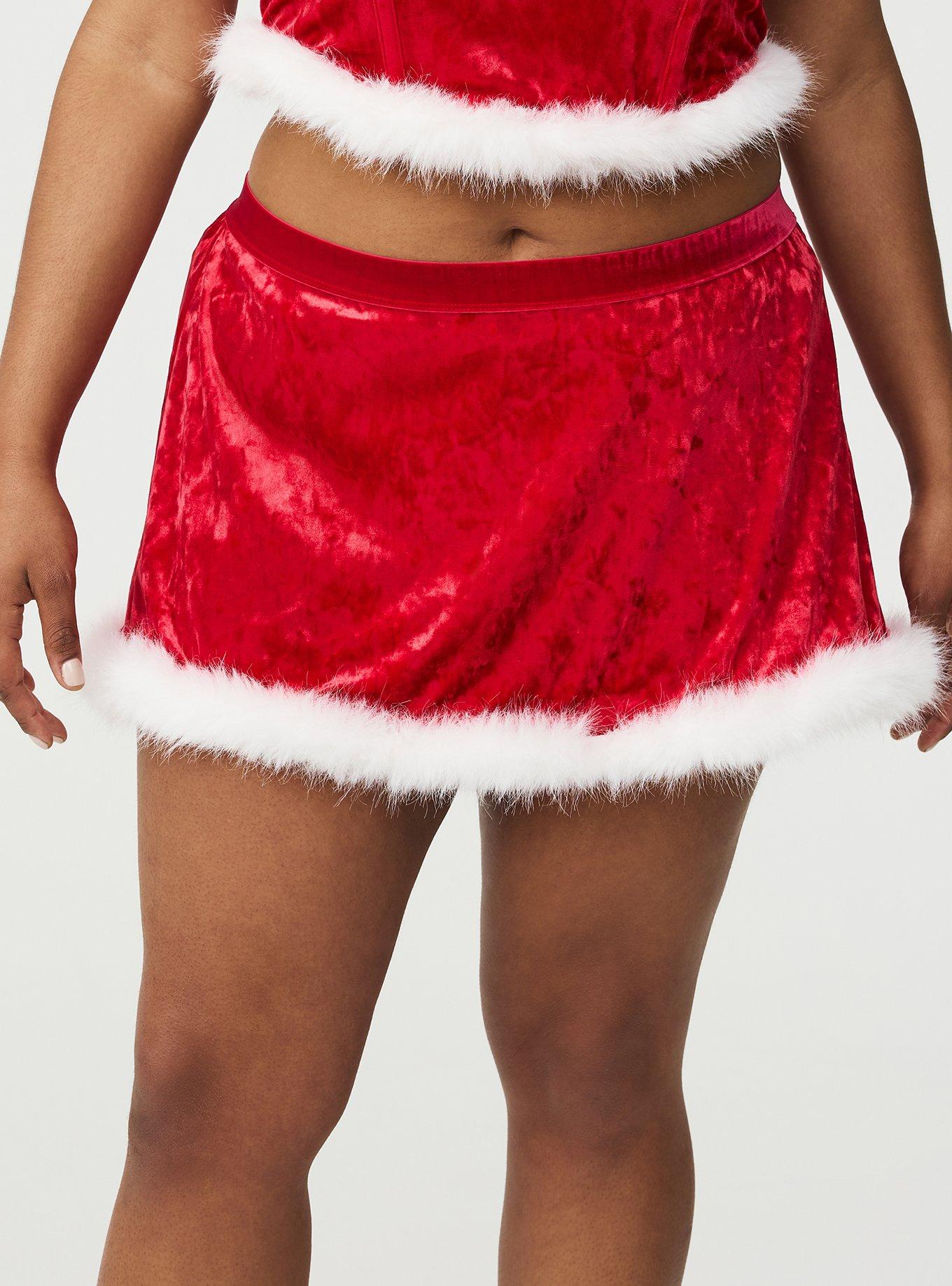 Velour Marabou Apron Skirt