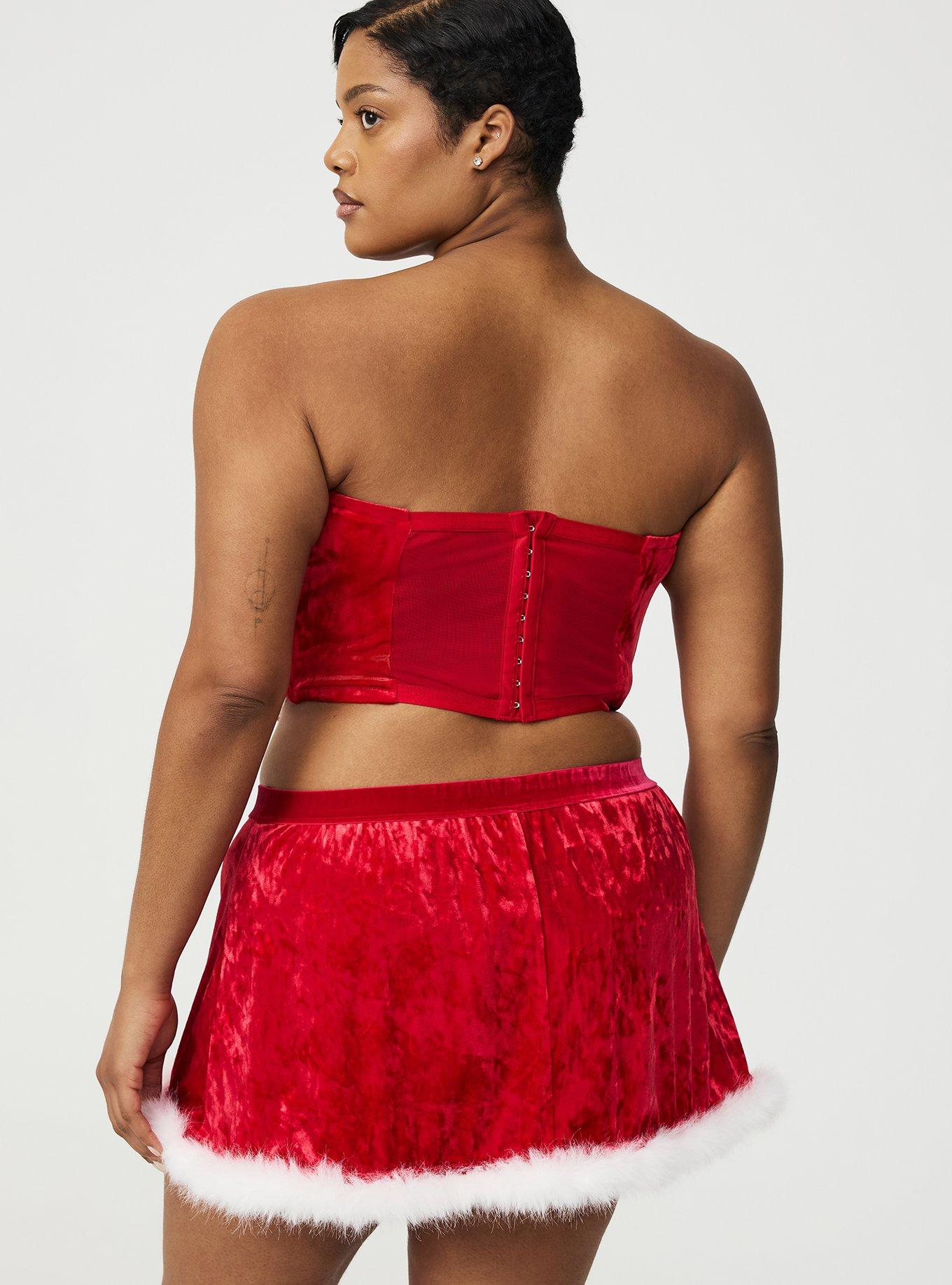 Velour Marabou Apron Skirt