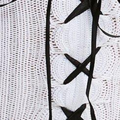 Plus Size Lace-Up Knee Sock, WHITE, swatch