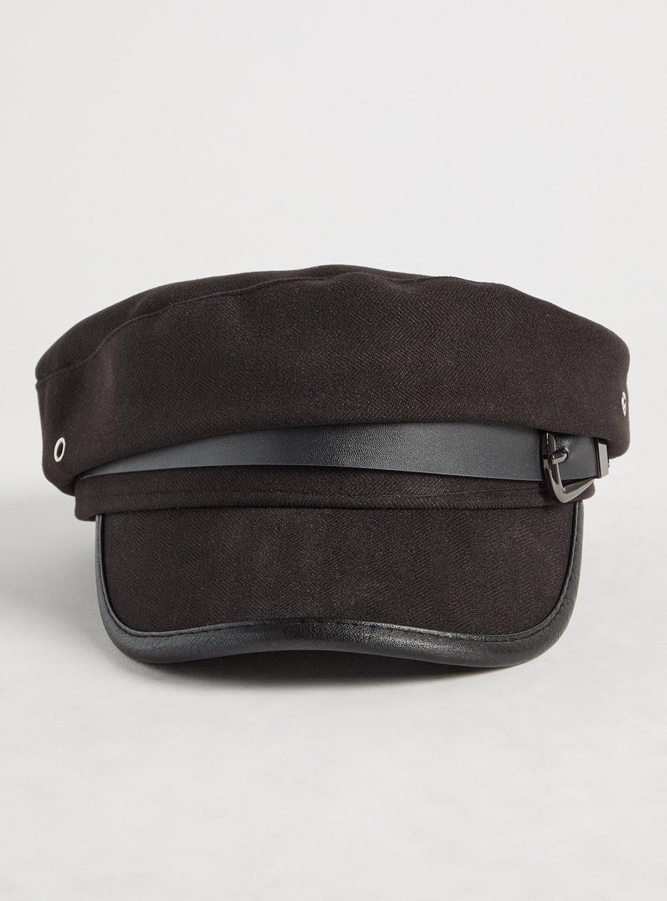 Faux Leather Cabbie Hat