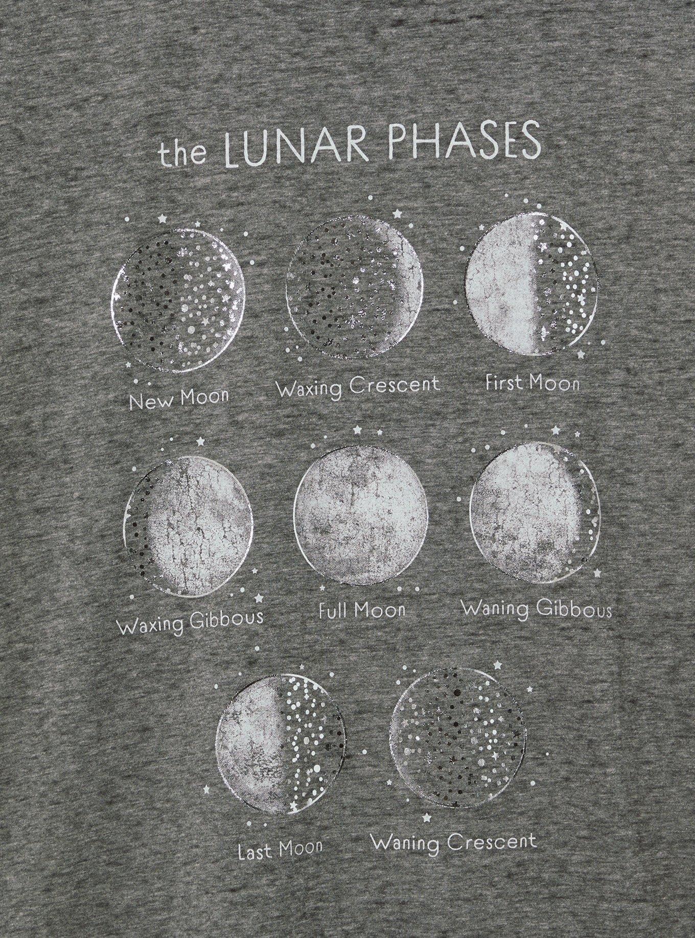 Lunar Phases Burnout Cotton Classic Crew Tee